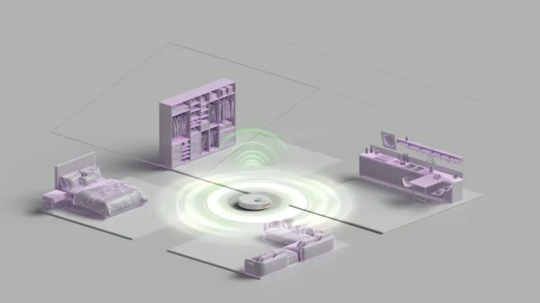 Smart home devices connected wirelessly to a central hub